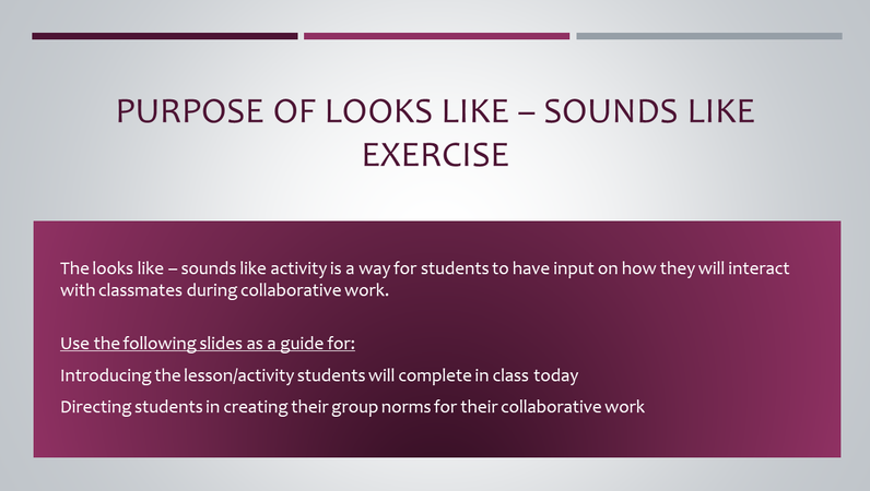 Looks like sounds like presentation Looks like sounds like presentation