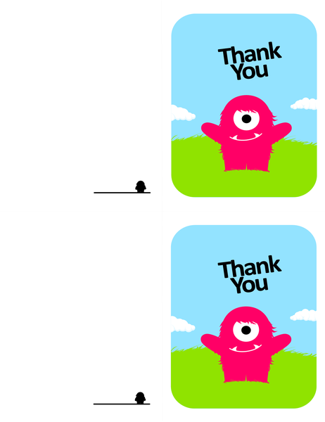Monster thank-you card Monster thank-you card