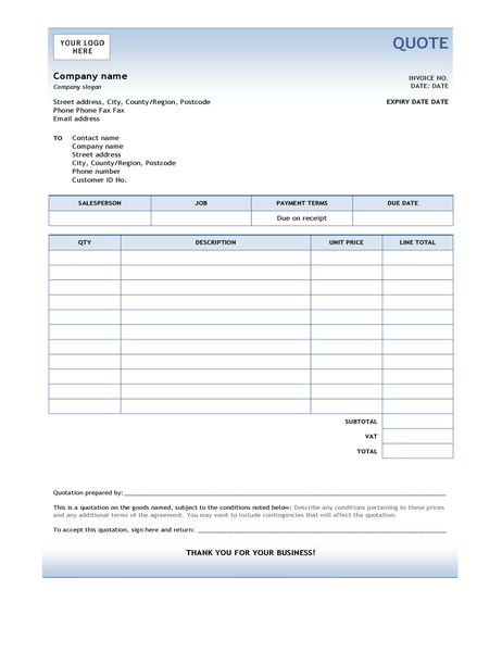 Service quote (Blue Gradient design) Service quote (Blue Gradient design)