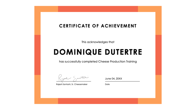 Certificate of achievement (blue) Certificate of achievement (blue)