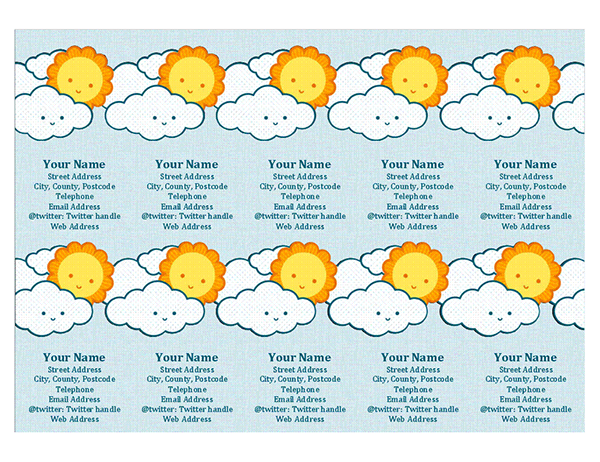 Personal business cards (10 per page) Personal business cards (10 per page)