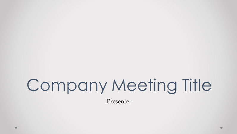 Company meeting presentation Company meeting presentation