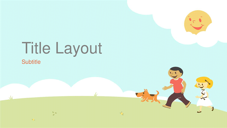 Children playing educational presentation design (cartoon illustration, widescreen) Children playing educational presentation design (cartoon illustration, widescreen)