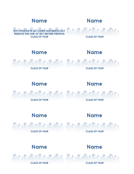 Graduate name cards (10 per page) Graduate name cards (10 per page)
