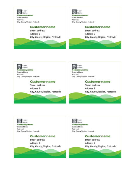 Shipping labels (Green wave design, six per page) Shipping labels (Green wave design, six per page)