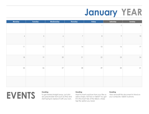 Horizontal calendar (Sunday start) Horizontal calendar (Sunday start)