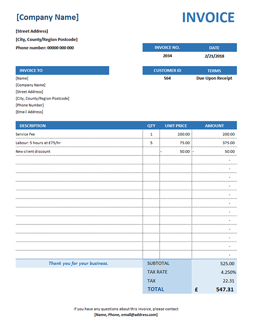 Simple Service Invoice Simple Service Invoice
