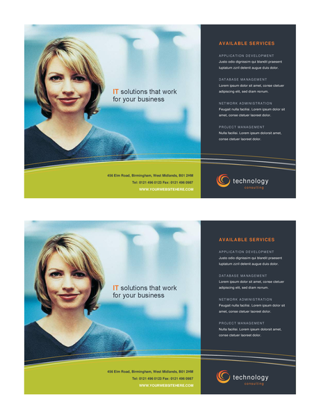 Technology business flyer (half-page, two per page) Technology business flyer (half-page, two per page)
