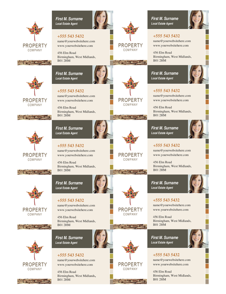 Property business card (10 per page) Property business card (10 per page)
