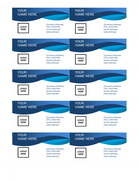 Blue curve business cards