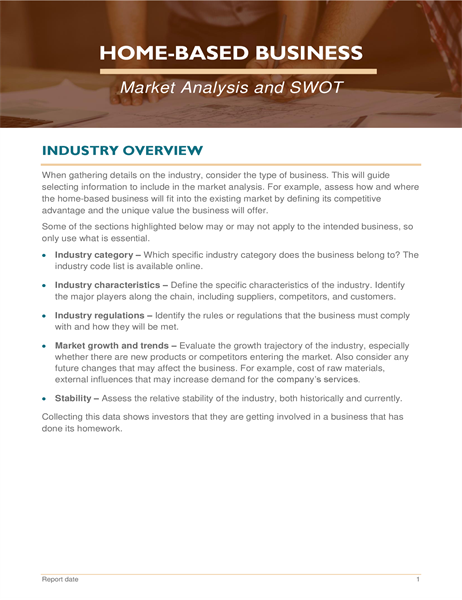 Home business market analysis and SWOT Home business market analysis and SWOT