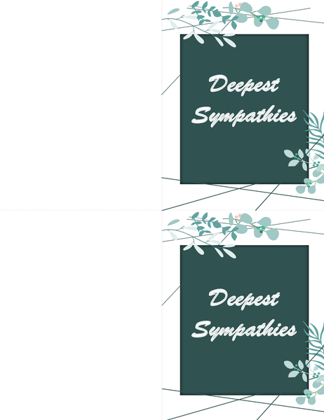 Green sympathy card Green sympathy card