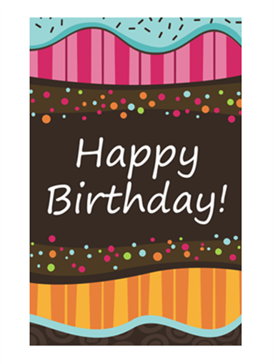 Birthday card - dots and stripes (kids, half-fold) Birthday card - dots and stripes (kids, half-fold)