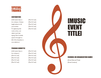 spring concert program template