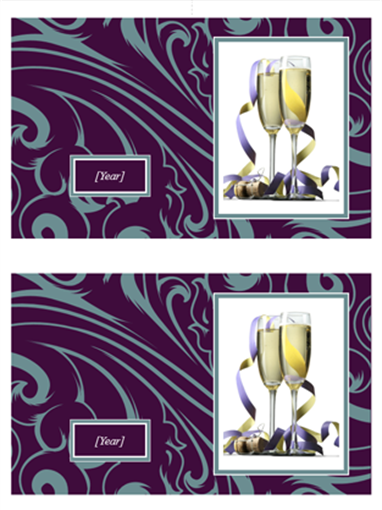 Stylish photo cards (blue curls on purple, 2 per page) Stylish photo cards (blue curls on purple, 2 per page)