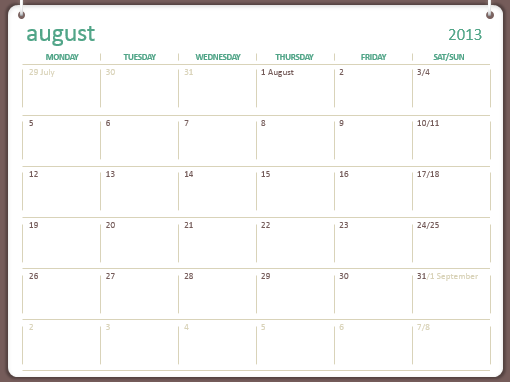 2013-2014 academic calendar (August-July) 2013-2014 academic calendar (August-July)