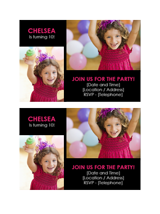 Birthday party invitation postcard Birthday party invitation postcard
