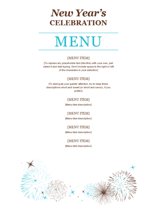 Party menu Party menu