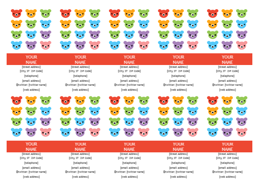 Personal business cards (Rainbow Bear design) Personal business cards (Rainbow Bear design)
