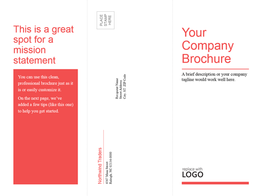 Tri-fold business, medical brochure (red, white design) Tri-fold business, medical brochure (red, white design)