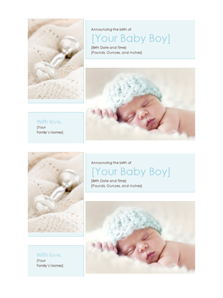 Baby boy birth announcement Baby boy birth announcement