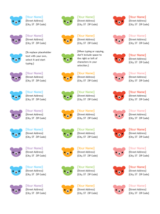 Address labels (Rainbow
Bear design) Address labels (Rainbow
Bear design)