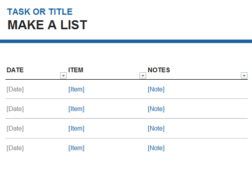 make-a-list-office-templates