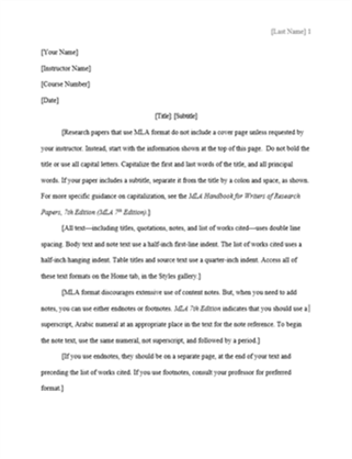Mla essay format template