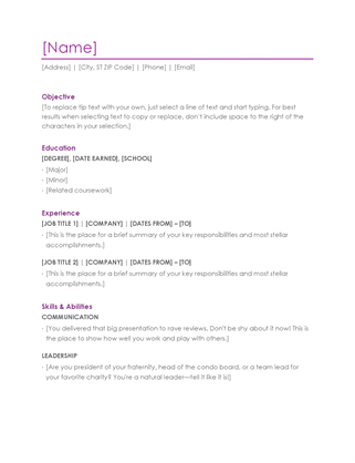 resume for nurses template