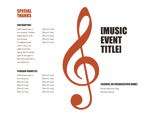 school concert program template online