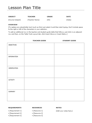 Daily lesson planner Daily lesson planner