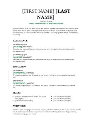 Chronological Resume (Modern design)