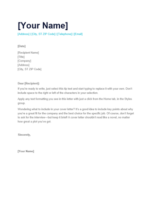 Simple cover letter - Templates - Office.com
