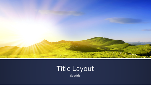 Blue banded nature presentation with mountain sunrise photo (widescreen) Blue banded nature presentation with mountain sunrise photo (widescreen)
