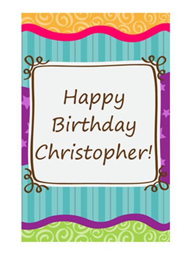 Birthday card - stars and stripes (kids, half-fold) Birthday card - stars and stripes (kids, half-fold)
