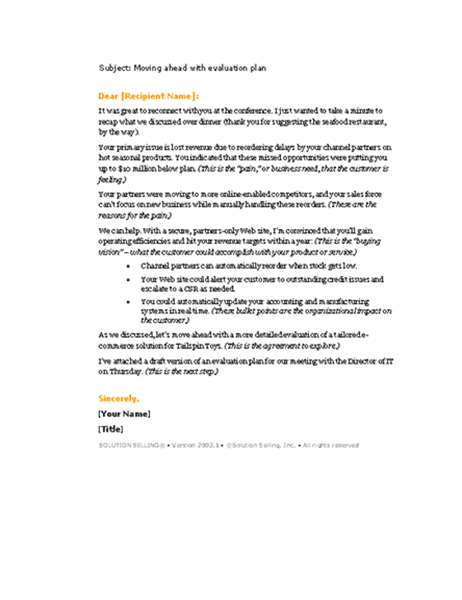 Follow-up to product/service sales call (informal) Follow-up to product/service sales call (informal)