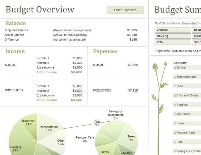 Family budget (monthly) Family budget (monthly)