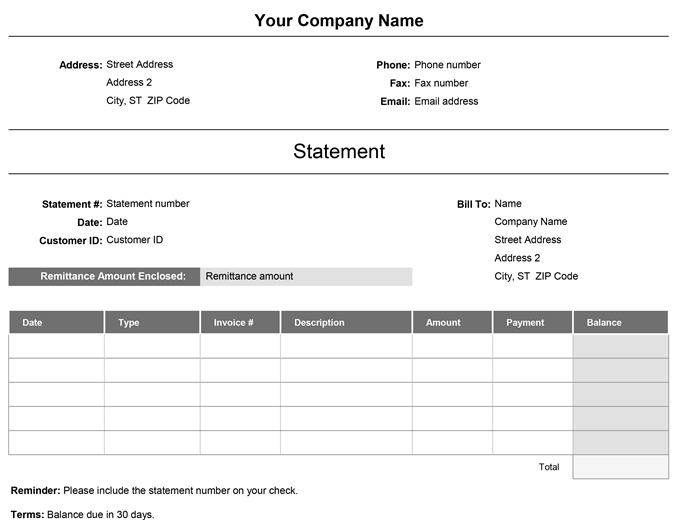 Billing statement (Simple)