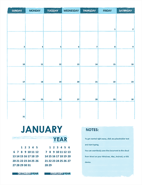 Academic calendar (one month, any year, Sunday start) Academic calendar (one month, any year, Sunday start)