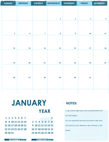 Academic calendar (one month, any year, Monday start) Academic calendar (one month, any year, Monday start)