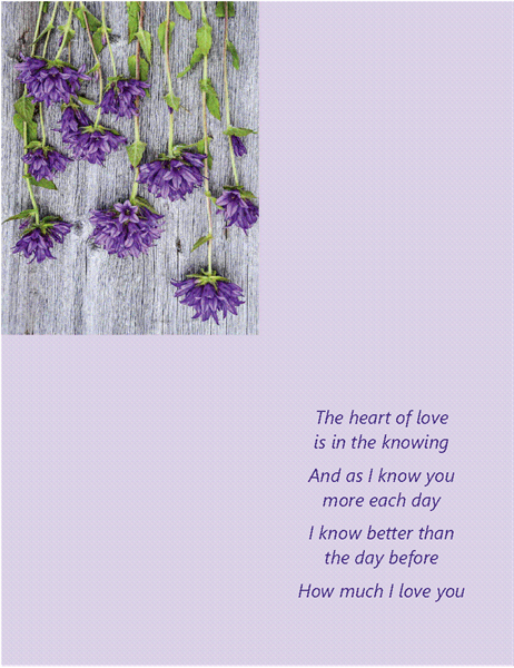 Valentine's Day card with poetry (quarter-fold) Valentine's Day card with poetry (quarter-fold)