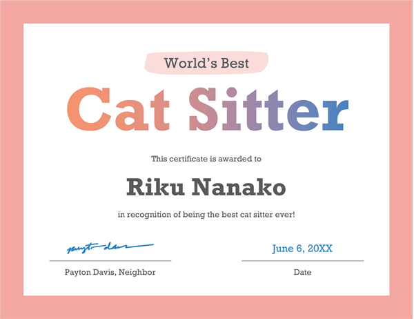 World's Best award certificate World's Best award certificate