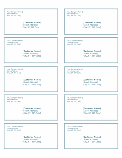 Shipping labels (Blue Border design, 10 per page) Shipping labels (Blue Border design, 10 per page)