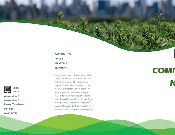 Business brochure (Green Wave design, half-fold) Business brochure (Green Wave design, half-fold)