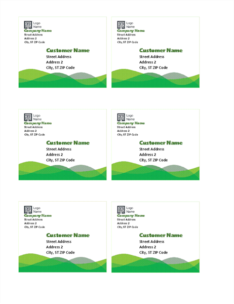 Shipping labels (Green Wave design, 6 per page) Shipping labels (Green Wave design, 6 per page)