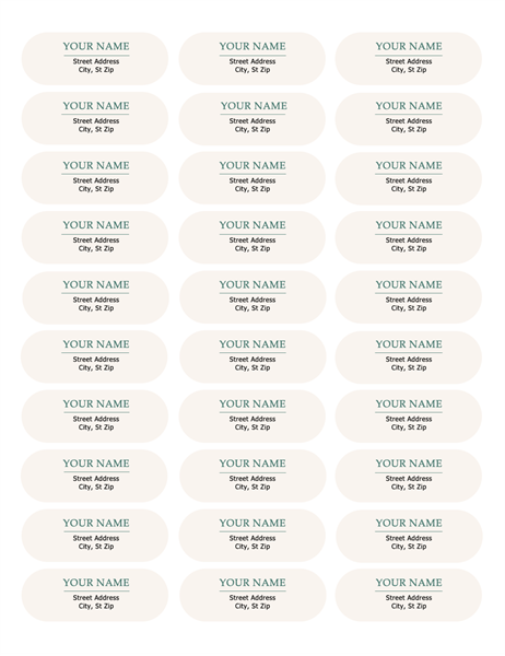 Mailing labels (Green Wave design, 30 per page) Mailing labels (Green Wave design, 30 per page)