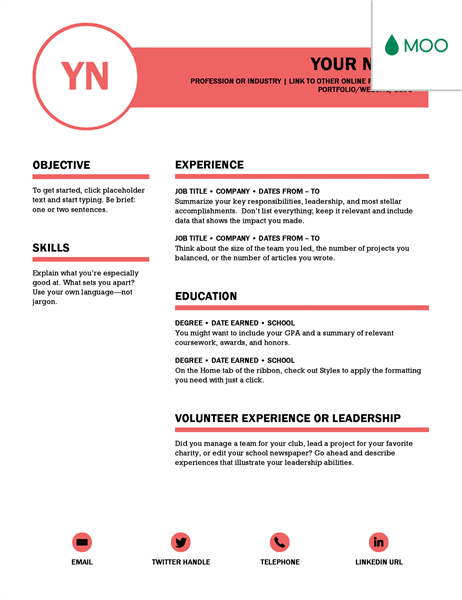 Polished resume, designed by MOO Polished resume, designed by MOO