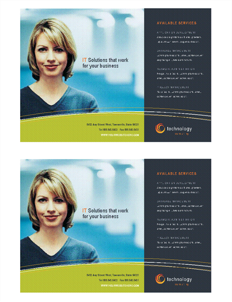 Technology business flyer (half-page, 2 per page) Technology business flyer (half-page, 2 per page)