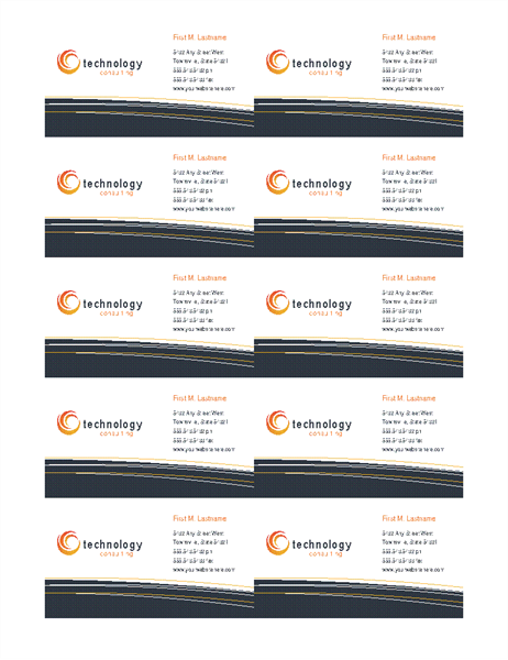 Technology business card (10 per page) Technology business card (10 per page)