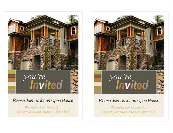 Real estate open house invitation (2 per page) Real estate open house invitation (2 per page)